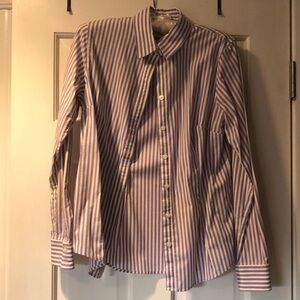 Purple striped non-iron shirt from Banana Republic